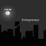 dark illustration of city skyline with high rises, caption: 3:00 AM (arrow) Entrepreneur