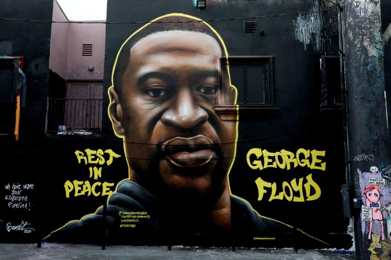 Mural of George Floyd in L.A.’s Melrose District. 